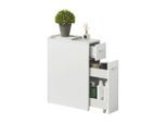 [en.casa] Seitenschrank, Weiß, Holzwerkstoff, 20x61x45 cm, Badezimmer, Badezimmerschränke