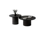 Lookway Couchtisch-Set, Schwarz, Holzwerkstoff, 80x42x80 cm, Wohnzimmer, Wohnzimmertische, Couchtische