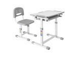 [en.casa] Kinderschreibtisch-Set, Grau, Weiß, Holzwerkstoff, Metall, Kunststoff, 1-Sitzer, 1 Schubladen, Rechteckig, 66.5x54x47.5 cm, Arbeitszimmer, Schreibtische, Jugend- & Kinderschreibtische