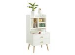 SoBuy Nachttisch, Weiß, Holzwerkstoff, 43x81x36 cm, Schlafzimmer, Nachttische