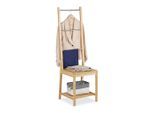 Relaxdays Kleiderdiener, Hellbraun, Holz, Metall, 40x133x42 cm, Schlafzimmer, Herrendiener