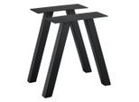 [en.casa] Tischgestell-Set, Schwarz, Metall, 40x40x12 cm, Esszimmer, Tische, Esstische, Tischsysteme, Tischgestell