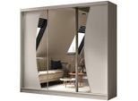 Beautysofa Schwebetürenschrank, Kaschmir, Holzwerkstoff, 12 Fächer, 240x216x61 cm, Schlafzimmer, Kleiderschränke, Schwebetürenschränke