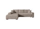 Ecksofa, Beige, Textil, 3-Sitzer, L-Form, 270x185 cm, Wohnzimmer, Sofas & Couches, Wohnlandschaften, Ecksofas