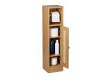 Relaxdays Toilettenpapierhalter, Hellbraun, Holzwerkstoff, Kunststoff, 20.5x80x21 cm, Badaccessoires