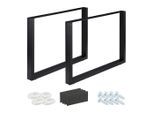Relaxdays Tischkufen, Schwarz, Metall, 100x72x8 cm, Esszimmer, Tische, Esstische, Tischsysteme, Tischgestell
