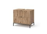 Vicco Waschbeckenunterschrank, Eiche, Holzwerkstoff, 3 Schubladen, Rechteckig, 70x63x45.1 cm, Badezimmer, Badezimmerschränke, Waschbeckenunterschränke