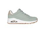 Skechers Uno Stand On Air-sneakers met sleehak voor dames (Salie/Metallic goud)