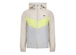 Lacoste Heren-anorak: blousonjas met kleurblokken (Grijs/Limoen/Lichtblauw)