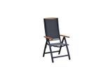 Gardenson , Graphitfarben, Grau , Holz, Metall, Textil , Akazie , Hartholz , 58x117x64 cm , FSC 100% , klappbar ,