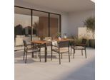 Gardenson , Graphitfarben, Naturfarben , Metall, Holzwerkstoff , Uni , rechteckig , 90x76.5x150 cm , ausziehbar ,