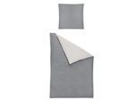 Bettwäsche IRISETTE "Meran", grau, B/L: 155cm x 220cm, 1 Stk., 1 Stk., Feinbiber, B/L: 80cm x 80cm, 2 Stk., Feinbiber, Obermaterial: 100% Baumwolle, Bettwäsche, Bettwäsche, kuschelig weiche Winterbettwäsche