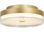 SEARCHLIGHT Deckenleuchte "Cyprus LED Flush", gold (gold und klar), 1, Ø 40cm H: 11,5cm, 1 Stk., Leuchten, Deckenleuchte
