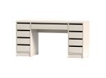 Livetastic Schreibtisch, Kaschmir, Holzwerkstoff, 9 Schublade(n) Schubladen, rechteckig, 55x77.6x152.6 cm, Arbeitszimmer, Schreibtische, Bürotische