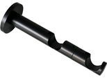 Träger GARDINIA "Doppel-Kombiträger offen" Gr. 1, schwarz (schwarz, matt), L:8cm, Gardinenstangenhalterungen, Serie Einzelprogramm Chicago Ø 20 mm