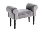 Xora Hocker, Grau, Schwarz, Holz, Textil, Kiefer, massiv, rechteckig, 76x54x30 cm, Stoffauswahl, Wohnzimmer, Hocker, Sitzhocker