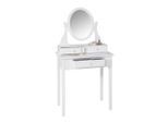 Ambia Home Schminktisch , Weiss , Glas, Holzwerkstoff , Kiefer , 3 Schublade(n) Schubladen , rechteckig , eckig , 70x132x40 cm , Schlafzimmer, Schminktische