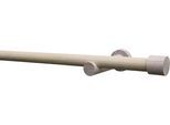Gardinenstange "Set Mira 1-Lauf Ø 25 mm", braun, B:160cm Ø:25mm, Holzwerkstoff, SCHÖNER WOHNEN-KOLLEKTION, Gardinenstangen, mit Bohren, verschraubt, Wandmontage Gardinenstangen Set Mira Ø 25 mm