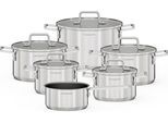 Topf-Set HANSEATIC "DAILY, mit Antihaftbeschichtung", silber (silberfarben), Töpfe, Topf-Set, für alle Herdarten, Induktion