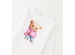 T-Shirt IDO "BABY GIRL SWEATER", Mädchen, Gr. 3A, optical weiß, 95% Baumwolle, 5% Elasthan, Shirts T-Shirt