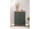 Kommode HOME AFFAIRE "Vienna", grün (tannengrün, eiche), B:77cm H:102cm T:39cm, Sideboards, Kommode, Kommode mit 2 Türen, 1 Schubkasten & Soft-Close - (B/T/H) 77/39/102 cm