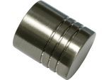 Gardinenstangen-Endstück GARDINIA "Memphis", silber (edelstahlfarben), L:2,6cm, Gardinenstangenendstücke, Gardinenstangen-Endstück, Serie Einzelprogramm Memphis Ø 16 mm