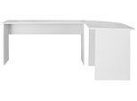 Eckschreibtisch FMD "Tiell", weiß, B:205cm H:76cm T:155cm, Tische, Eckschreibtisch, Winkelschreibtisch, Bürotisch, beidseitig montierbar, 205/155 cm