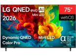 LG QNED-Fernseher "75QNED82B6A", Energieeffizienz: F, bunt (schwarz), 75 ″, Fernseher, QNED-Fernseher