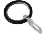 Gardinenring "mit Gleiteinlage für Ø 20 mm", schwarz (schwarz, matt), 10 Stk., Kunststoff, SCHÖNER WOHNEN-KOLLEKTION, Gardinenbefestigungen, Gardinenring, Serie Einzelprogramm Leon Ø 20 mm