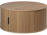 Couchtisch HOME AFFAIRE "Ronda", eiche, schwarz, eiche, B:80cm H:36cm T:80cm, Tische, Couchtisch, Runder Sofatisch mit Stauraum - Maße (B/T/H) 80/80/36 cm