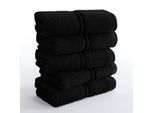 Gaestehandtuecher HAMMETEX "5er Set, 30x50 cm, weich & saugstark, 100% Baumwolle", schwarz, B:30cm L:50cm, Frottier, Frottee, Handtücher, Gaestehandtuecher, mit Bordüre, einfarbig, Schlaufe, 100% Baumwolle Frottee