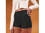 MP Damen Tempo Side Scrunch Booty Shorts – Schwarz - XS