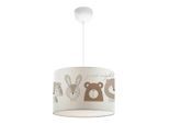 lux.pro Kinderhängeleuchte, Creme, Braun, Textil, Tiere, Rund, 28x70x28 cm, Lampen & Leuchten, Innenbeleuchtung, Kinderzimmerlampen