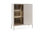 Masseno Vitrine, Kaschmir, Holzwerkstoff, 104x126x39 cm, Wohnzimmer, Wohnwände, Vitrinenschränke