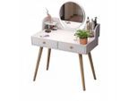 Schminktisch,, Weiß, Holzwerkstoff, 80x73x40 cm, Schlafzimmer, Schminktische