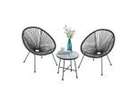 Juskys Balkonmöbel-Set, Schwarz, Metall, 4, Gartenmöbel, Gartenmöbel-Sets