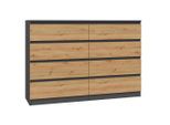 CDF Kommode, Anthrazit, Eiche Artisan, Holzwerkstoff, 138x97x40 cm, Wohnzimmer, Kommoden & Sideboards, Kommoden