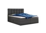 Sofnet Boxbett, Dunkelgrau, Textil, H3, Rechteckig, 140x200 cm, Schlafzimmer, Betten, Boxspringbetten