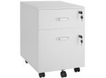 tectake Rollcontainer, Weiß, Holzwerkstoff, Rechteckig, 40x54.5x46 cm, Arbeitszimmer, Container