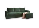Masseno Ecksofa, Grün, Kunststoff, 3-Sitzer, L-Form, seitenverkehrt montierbar,L-Form, 232x140 cm, Wohnzimmer, Sofas & Couches, Wohnlandschaften, Ecksofas