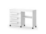 Vicco Nähtisch, Weiß, Holzwerkstoff, 3 Fächer, Rechteckig, 118x77.5x40 cm, Arbeitszimmer, Schreibtische, Bürotische