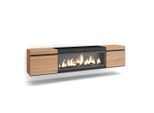 Skraut Home Lowboard,, Eiche, Mehrfarbig, Holzwerkstoff, Rechteckig,Rechteckig, 208x45x35 cm, Wohnzimmer, Wohnwände, Lowboards, Lowboards hängend