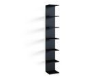 Vicco Wandregal, Schwarz, Holzwerkstoff, 6 Fächer, Rechteckig, 30x190x28 cm, Wohnzimmer, Regale, Wandregale
