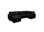 Masseno Wohnlandschaft, Schwarz, Kunststoff, 4-Sitzer, U-Form, 285x85x150 cm, Wohnzimmer, Sofas & Couches, Wohnlandschaften, Wohnlandschaft U-Form