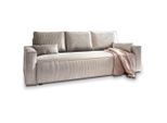 Masseno Bettsofa, Creme, Textil, 232x83x87 cm, Wohnzimmer, Sofas & Couches, Schlafsofas
