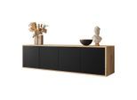 Lookway Tv-Schrank, Schwarz, Holzwerkstoff, 156x41x38 cm, Wohnzimmer, Wohnwände, Lowboards, Lowboards stehend