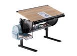 CARO-Möbel Kinderschreibtisch, Sonoma Eiche, Schwarz, Holzwerkstoff, Metall, Mode, 111x93x60 cm, Arbeitszimmer, Schreibtische, Jugend- & Kinderschreibtische