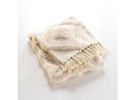 Douceur d´intérieur Tagesdecke, Beige, Naturmaterialien, 150x125 cm, Schlaftextilien, Bettwäsche, Tagesdecken