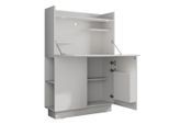 Vicco Sekretär, Weiß, Holzwerkstoff, 6 Fächer, Rechteckig, 85x118.9x27 cm, Arbeitszimmer, Schreibtische, Sekretäre