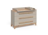VitaliSpa Wickelkommode, Kaschmir, Eiche Artisan, Holzwerkstoff, 3 Schubladen, Rechteckig, 133.2x98x70 cm, Babymöbel, Wickelkommoden & Zubehör, Wickelkommoden